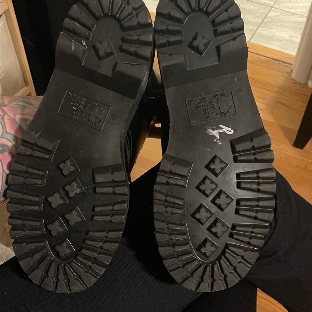 Vegan Doc Marten Jadon II Black Platform Combat/Moto Boots - Picture 5 of 8